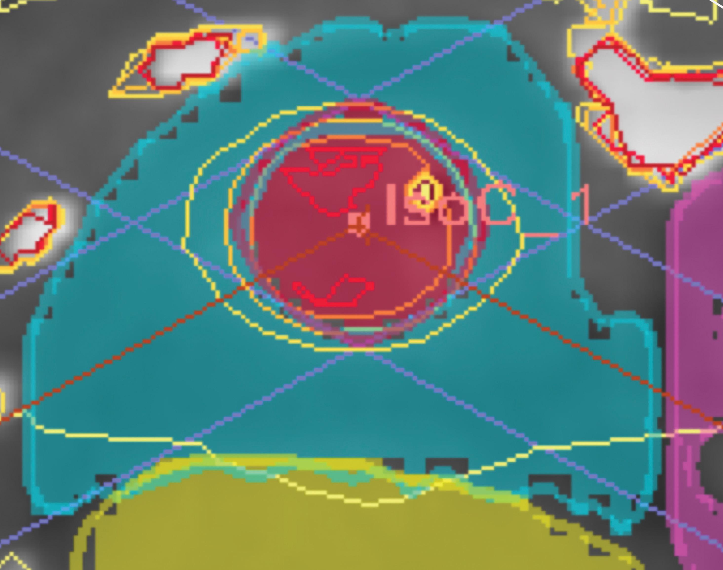 Cette tâche pourpre est une zone bien délimitée du poumon gauche (en bleu sur l’image) d’une souris transgénique traitée par radiothérapie stéréotaxique. Cette technique de haute précision, utilisant des mini-faisceaux convergents